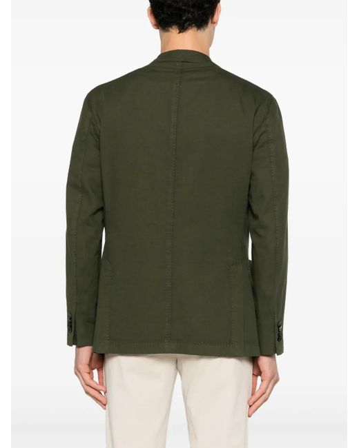 Boglioli Green Single-Breasted Cotton Blend Blazer for men