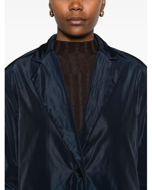 Aspesi Blue Single-Breasted Buttoned Coat