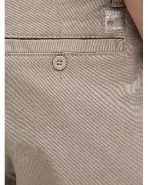 Alpha Industries Natural Logo-Patch Straight-Leg Trousers for men