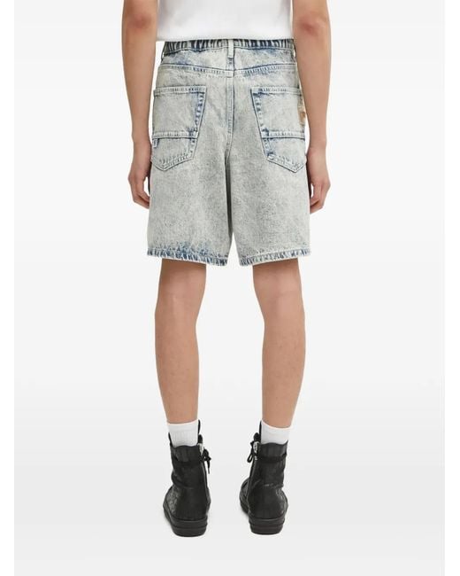 Aape By A Bathing Ape Blue Logo.-Patch Denim Shorts for men