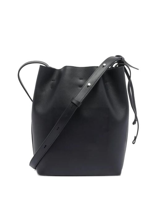 Aesther Ekme Black Drawstring Leather Bucket Bag