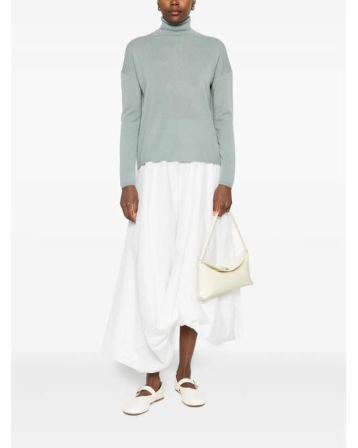 Allude Green Turtleneck Long-Sleeve Sweater
