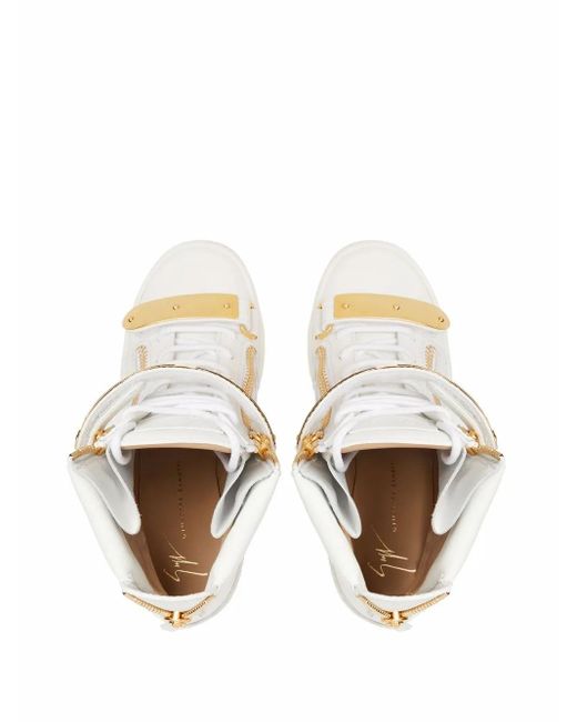 Giuseppe Zanotti White Coby Wedge-Heel Sneakers