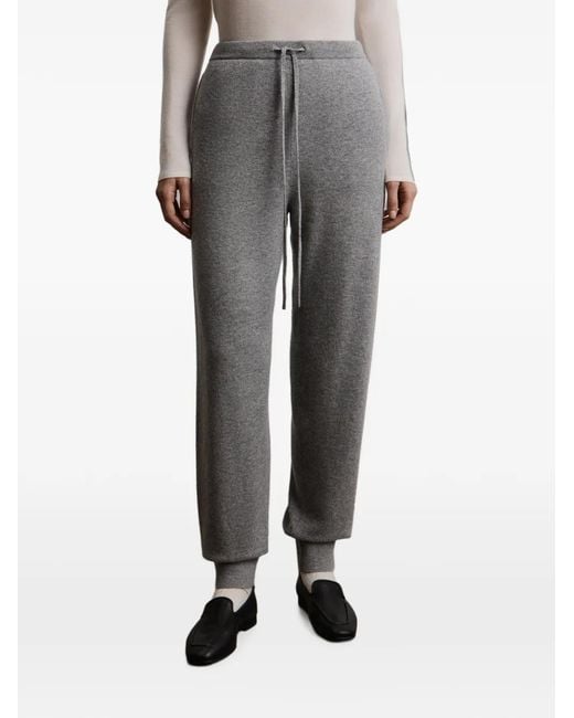 12 STOREEZ Gray Drawstring Knitted Track Pants