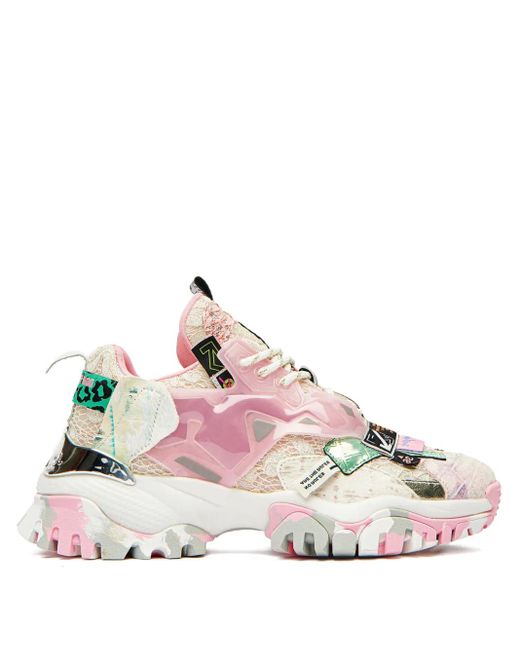 JOIA PARIS Pink Panelled Sneakers