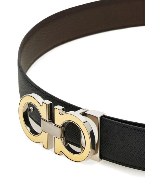 Ferragamo White Reversible Gancini-Buckle Belt for men