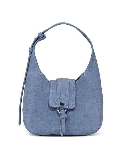 Hogan Blue Mini Suede Tote Bag