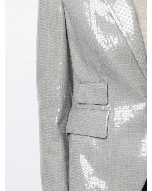 Ralph Lauren Gray Single Breasted Sequin Blazer