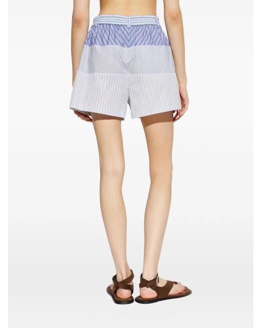 Moschino Blue Patchwork Striped Shorts