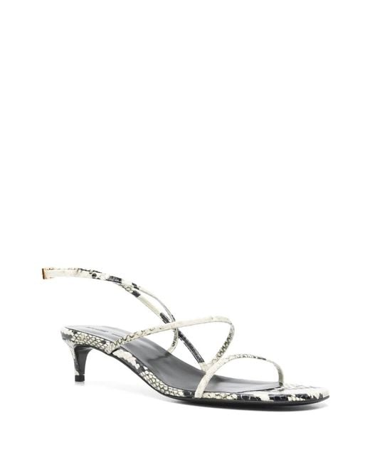 Khaite White "Loop" Kitten Heel Sandals T. 035