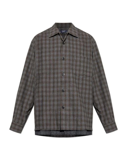 Comme des Garçons Gray Plaid-Pattern Shirt for men