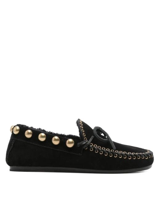 Isabel Marant Black Stud Embellished Loafers