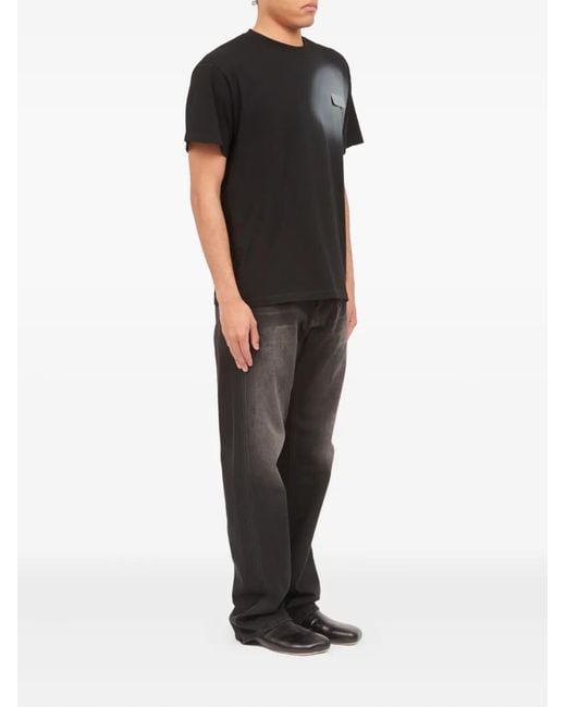 MM6 by Maison Margiela Black T-Shirt À Détail De Plaque for men