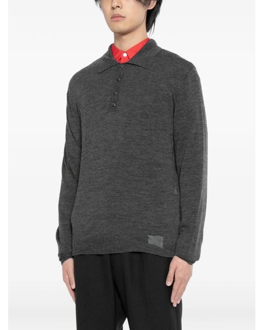 Maison Margiela Black Patchwork Polo Shirt for men