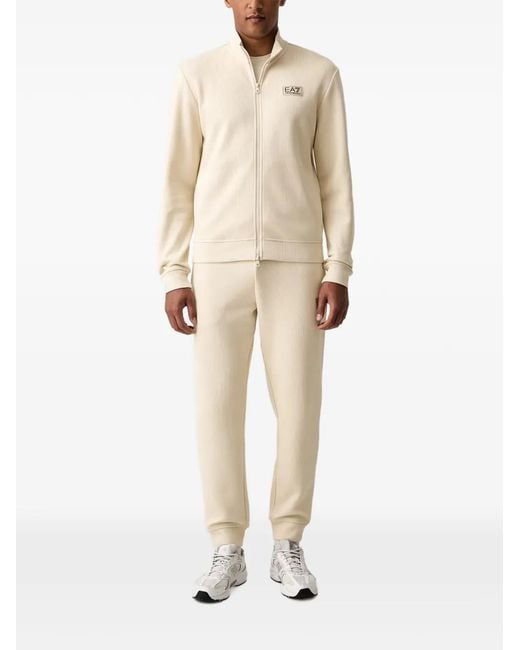 EA7 Natural Logo-Patch Zip-Up Sweater for men