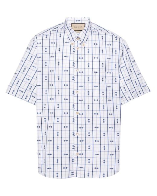 Gucci Hemd mit Horsebit-Print in White für Herren
