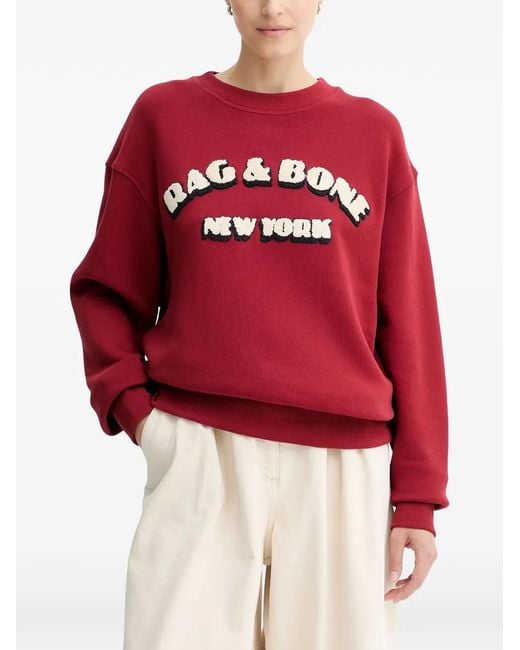 Rag & Bone Red Logo-Appliqué Sweatshirt