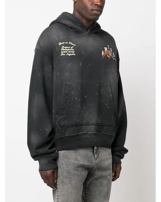 Amiri Black Vintage Tiger Hoodie for men