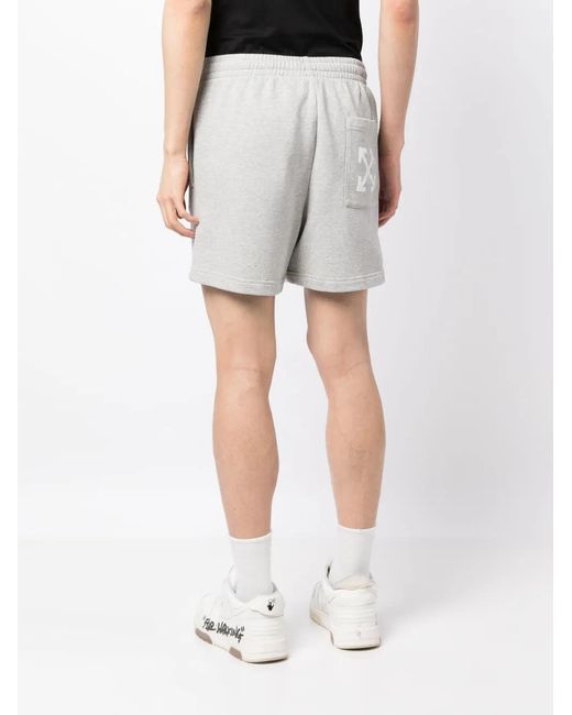 Off-White c/o Virgil Abloh White Logo-Print Track Shorts for men
