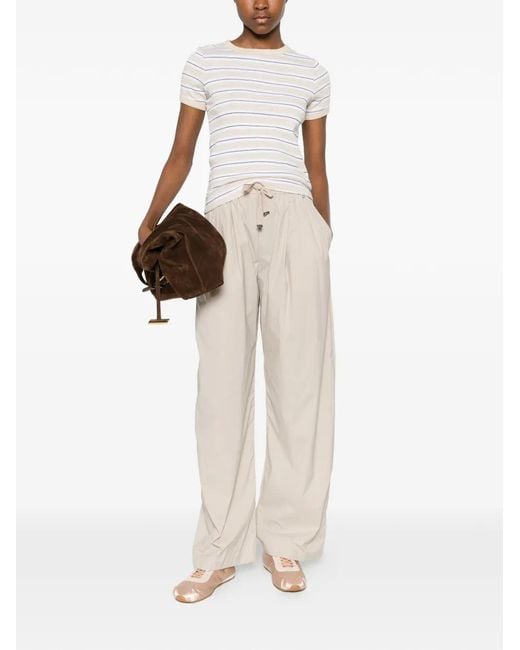 Herno White Drawstring Elasticated-Waist Trousers