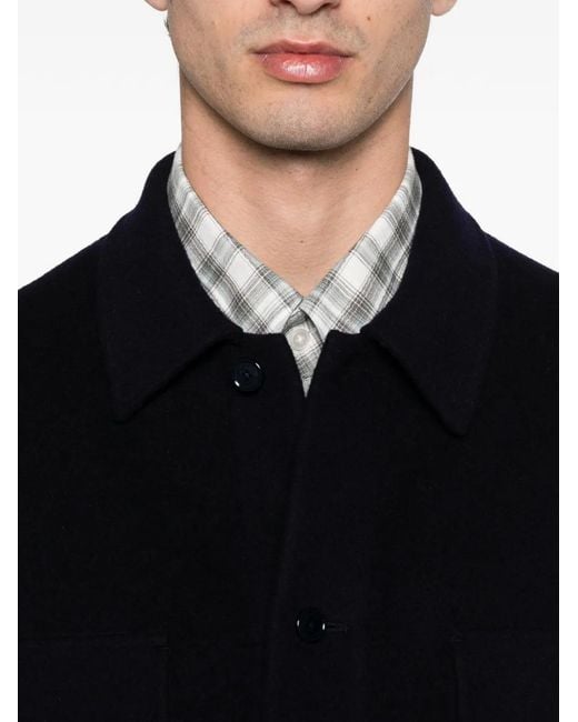 Fursac Black Buttoned Pocket Coat for men