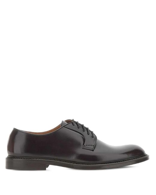 Doucal's Brown Leather Derby Shoes for men