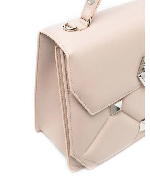 Philipp Plein Natural Quilted Leather Top-Handle Bag