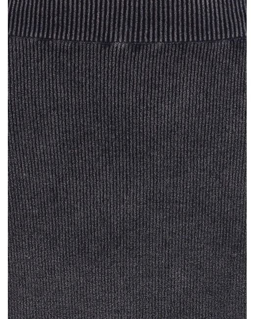 Alexander Wang Black Ribbed Logo-Embossed Skirt