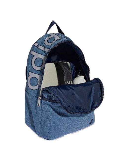 Adidas Blue Logo-Print Backpack