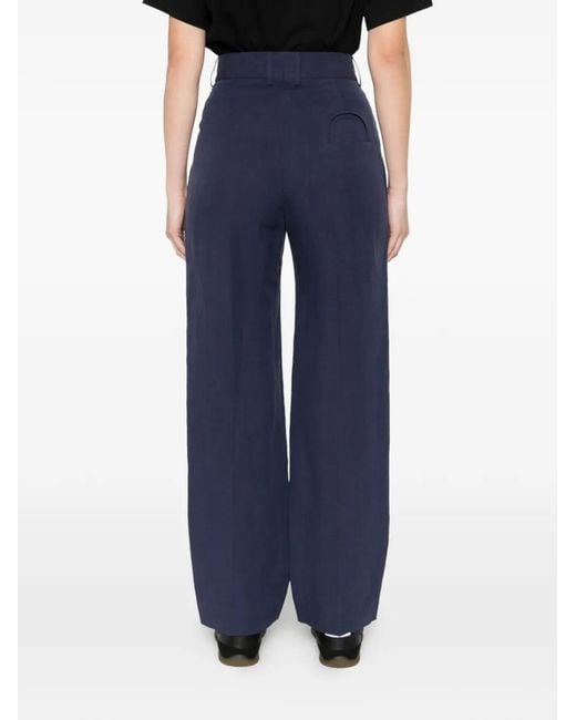 Blazé Milano Blue Savannah Pleated Straight-Leg Trousers