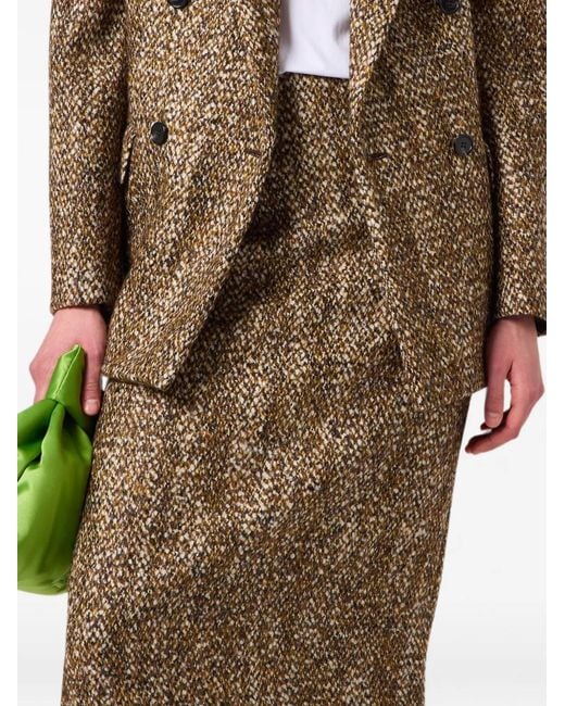 MSGM Natural Mittellanger Bleistiftrock