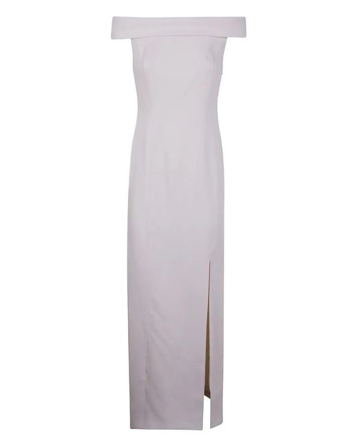 Ralph Lauren Natural Off-Shoulder Side-Split Dress
