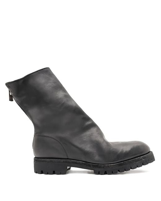 Guidi Black Zip Biker Boots for men