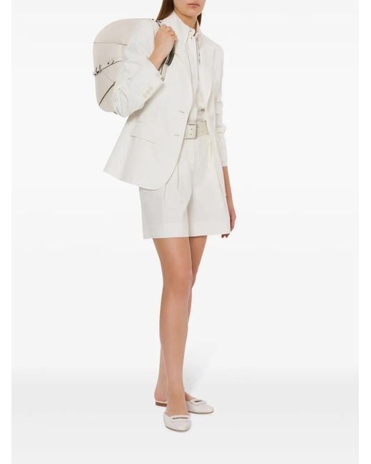 Alberta Ferretti White Single-Breasted Blazer