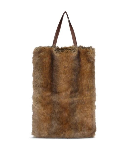 Niccolò Pasqualetti Brown Faux-Fur Tote Bag
