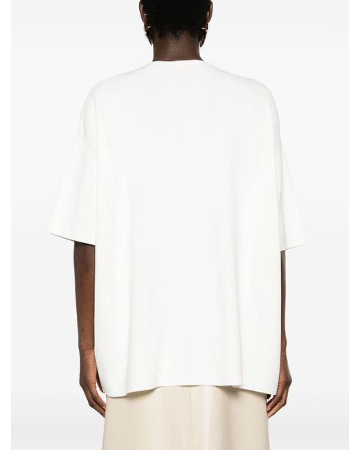 Frankie Shop White Lenny T-Shirt mit überschnittenen Schultern