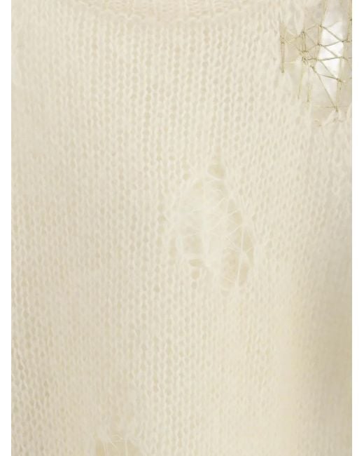 Fabiana Filippi White Ripped-Effect Sweater
