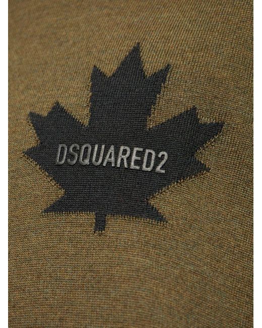 DSquared² Pullover mit Ahornblatt-Intarsie in Green für Herren