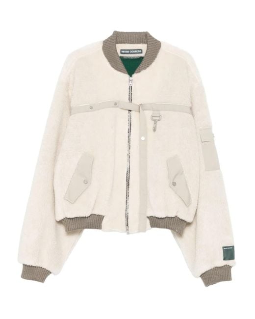 Reese Cooper Natural Fleece-Texture Bomber Jacket for men