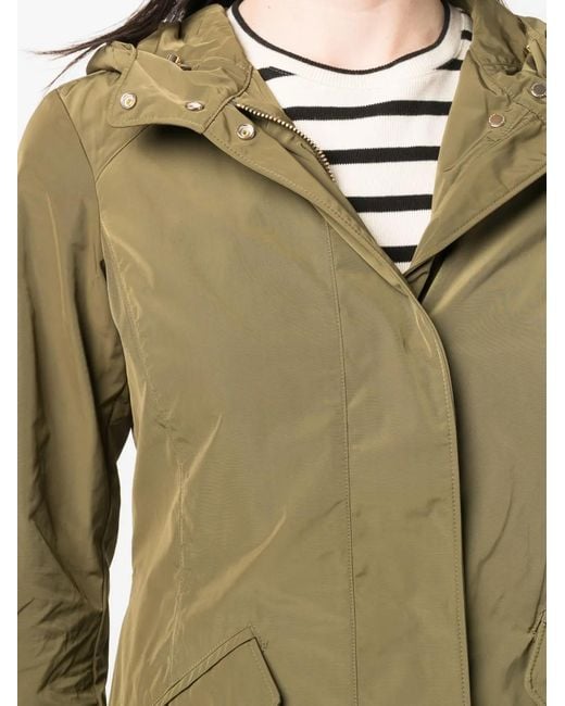 Woolrich Green Hooded Zipped Military Jacket
