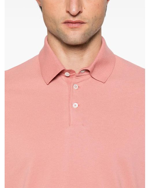Brunello Cucinelli Flamingo Cotton Polo in Pink für Herren
