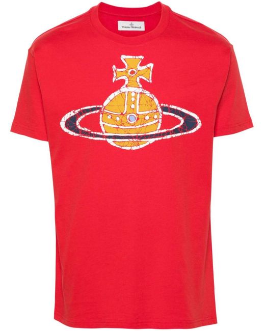 Camiseta con logo Orb estampado Vivienne Westwood de color Red