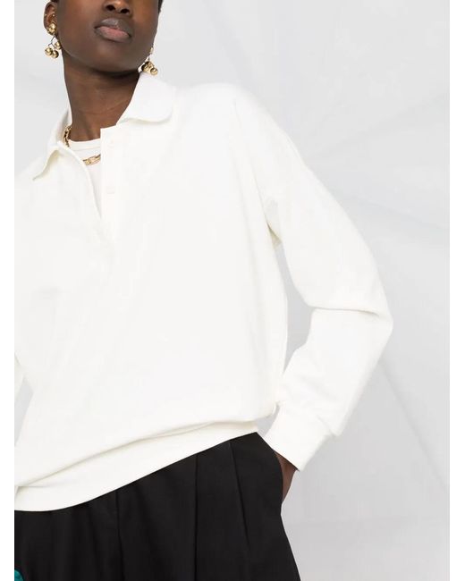 The Row White Long-Sleeves Polo-Shirt