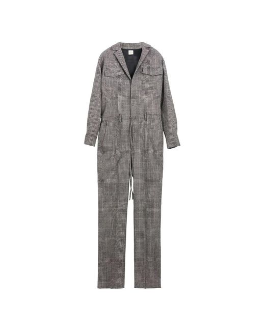 Tod's Gray Checked Jumpsuit