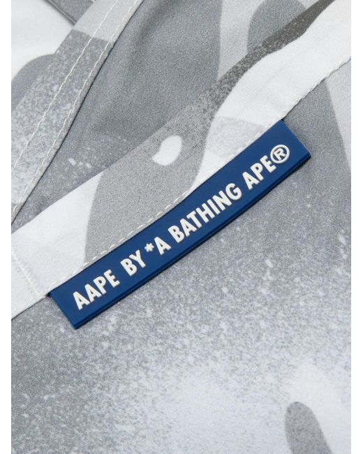 Aape By A Bathing Ape Gray Camouflage-Print Shorts for men