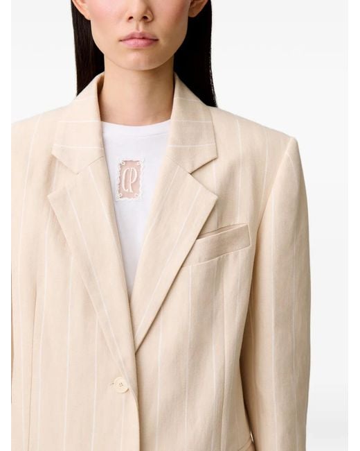 Claudie Pierlot ストライプ ポケット ジャケット Natural