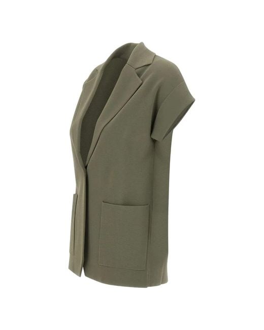 Kangra Green Knitted Short-Sleeves Blazer