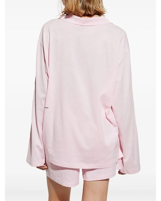 PANGAIA Pink Slogan-Print Cotton Pyjama Set