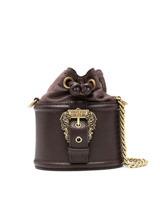 Versace Jeans Brown Logo-engraved Bucket Bag