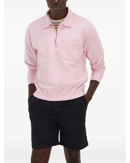 Fortela Pink Yale Half-Zip Sweatshirt for men